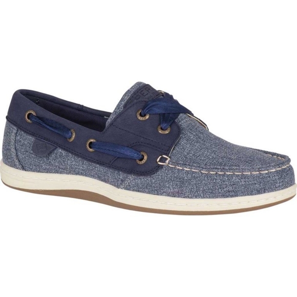 W Sperry Koifish Sparkle Chambray Navy Sz 6 - Picture 1 of 6